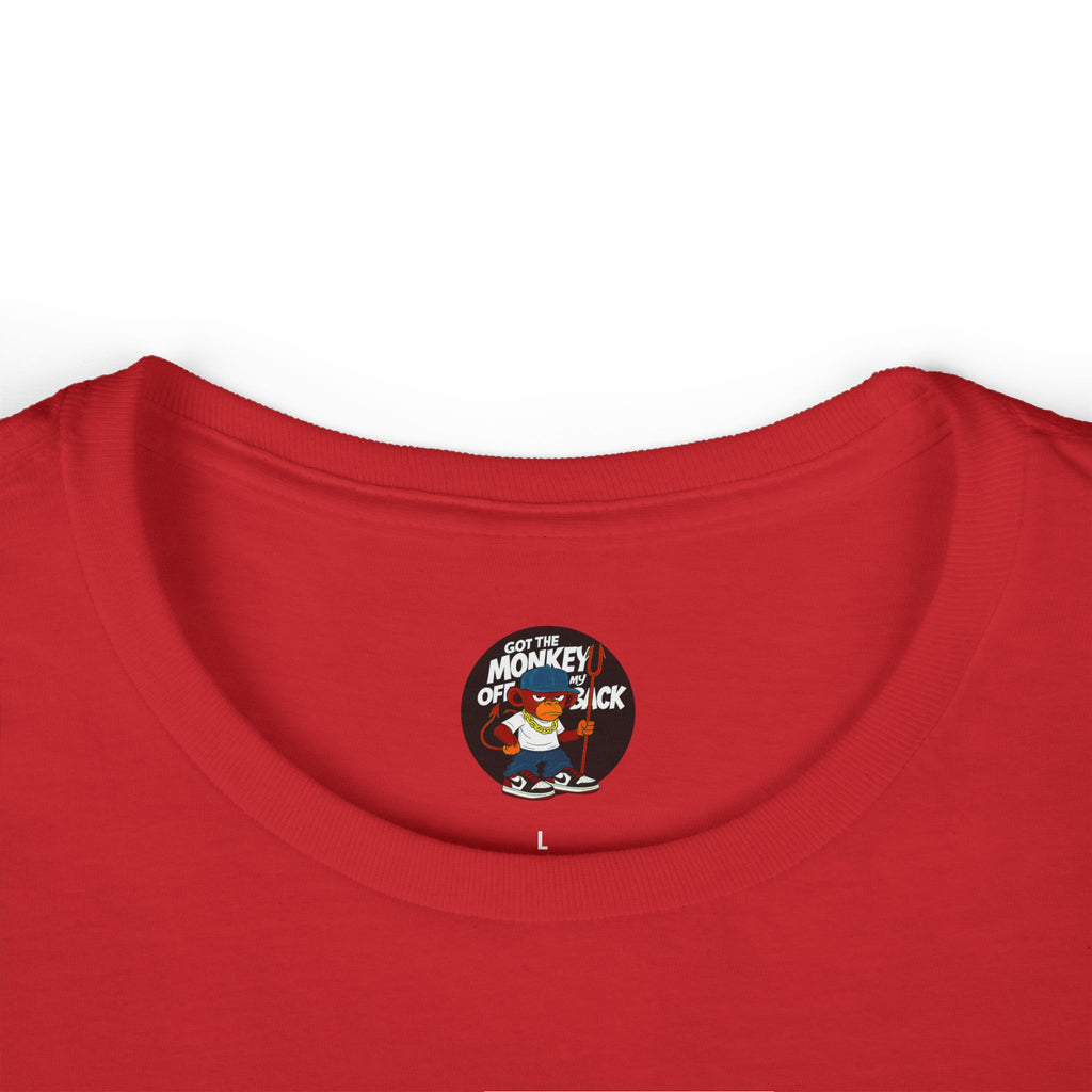 Sober As F@ck Women’s Tee — “Got the Monkey Off My Back” Recovery Shirt