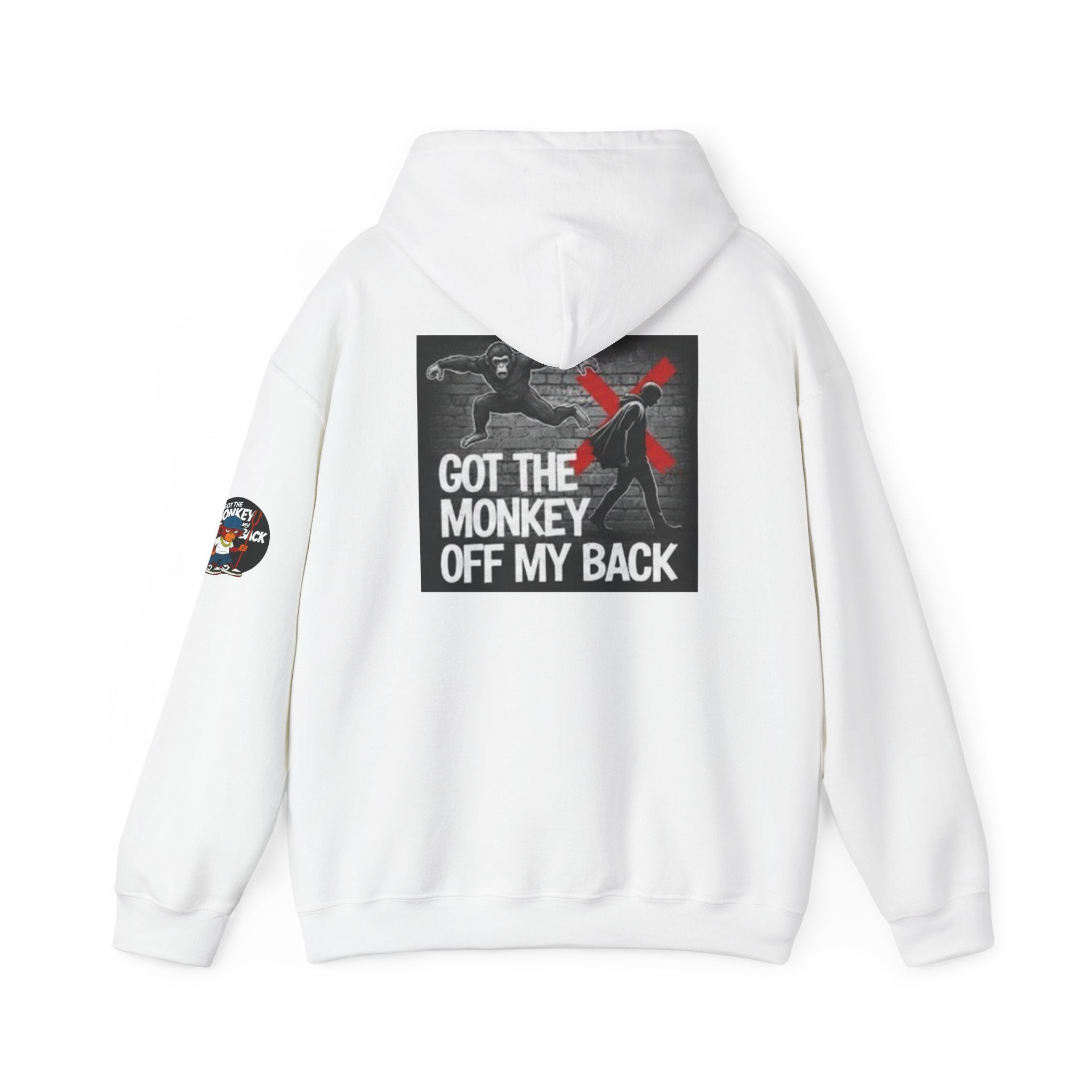 Got the Monkey Off My Back Hoodie — Retro Detox Graphic Hooded Sweatshirt