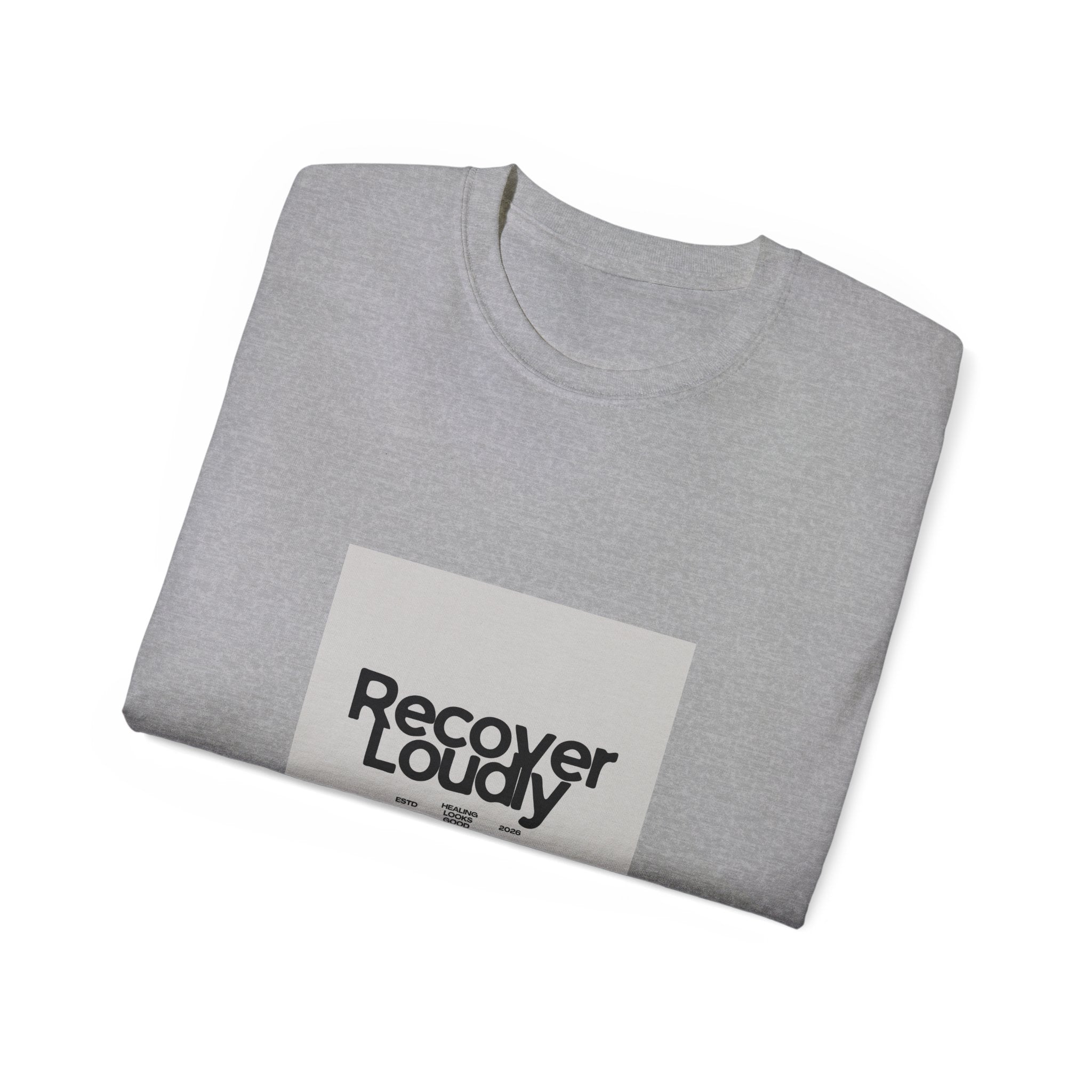 Recover Loudly Graphic Tee — “Get The Monkey Off My Back” Back Print