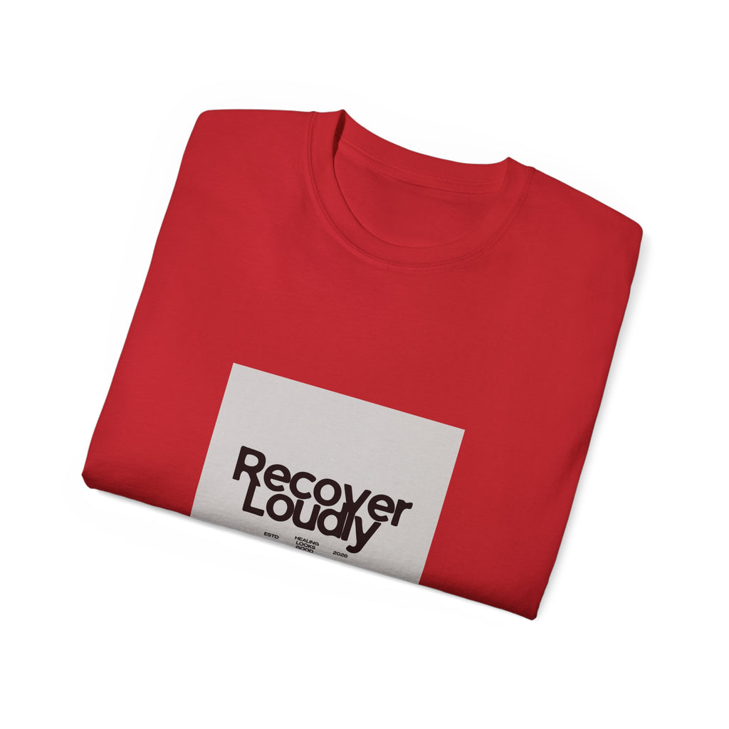 Recover Loudly Graphic Tee — “Get The Monkey Off My Back” Back Print