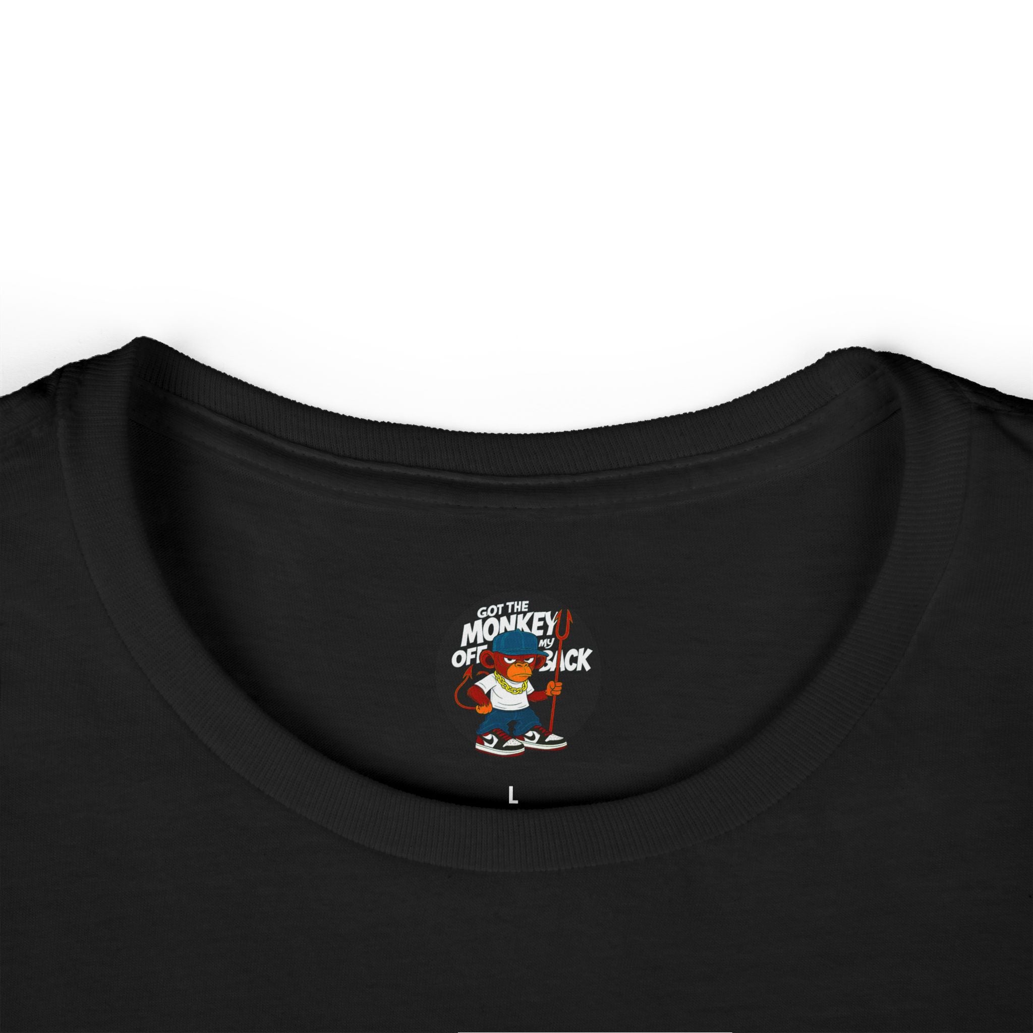 Sober As F@ck Women’s Tee — “Got the Monkey Off My Back” Recovery Shirt