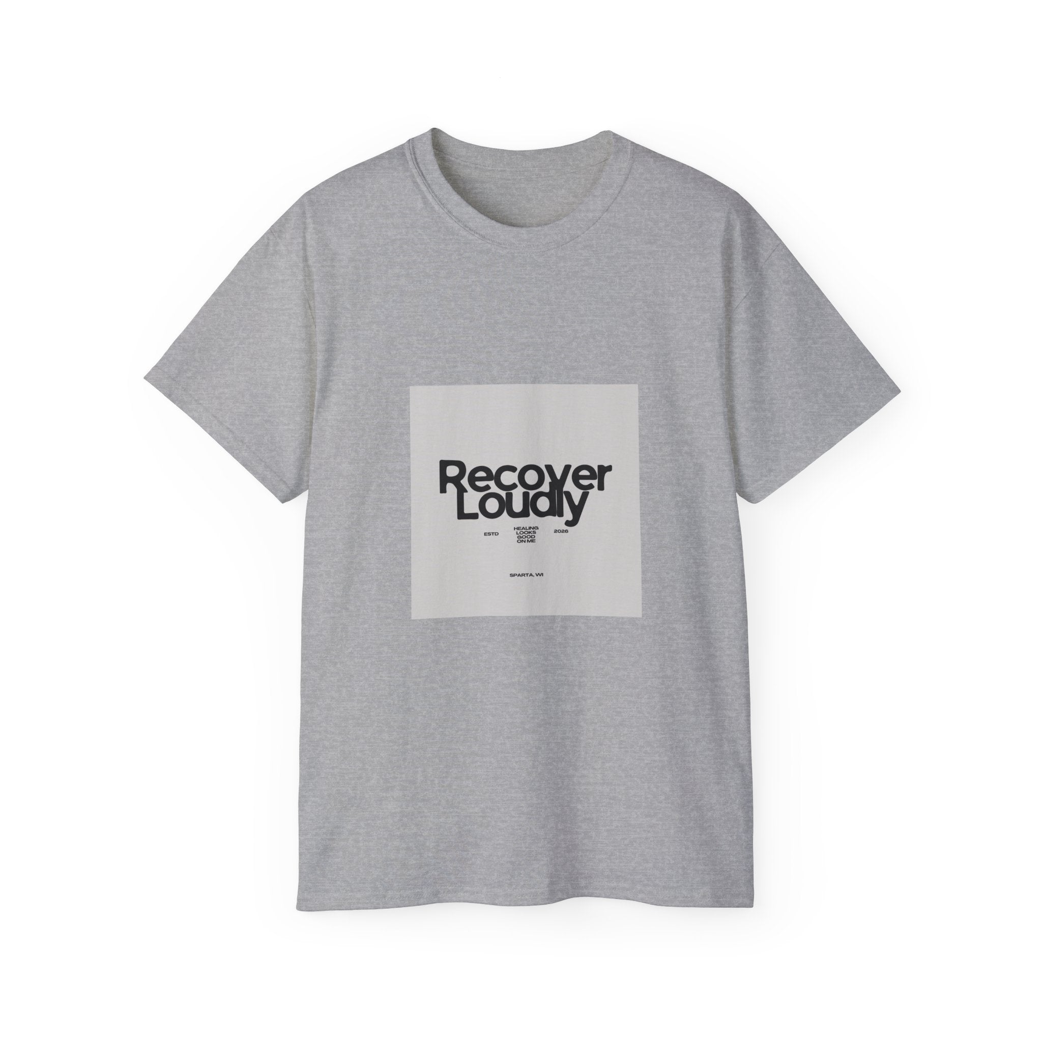 Recover Loudly Graphic Tee — “Get The Monkey Off My Back” Back Print