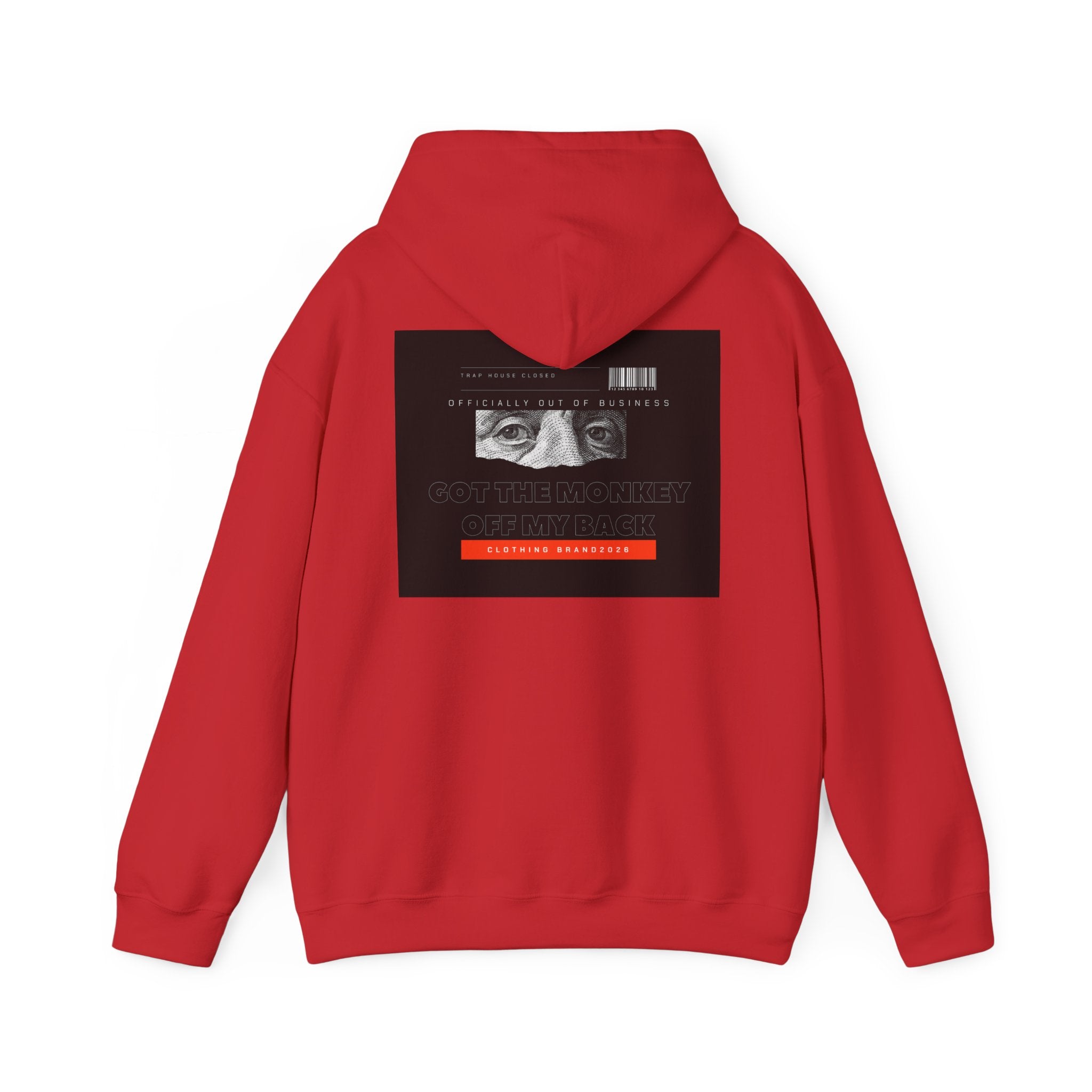 Hoodie — Noir Glitch Face Graphic Hoodie (Eyes, Barcode & 'Caution' Accent)