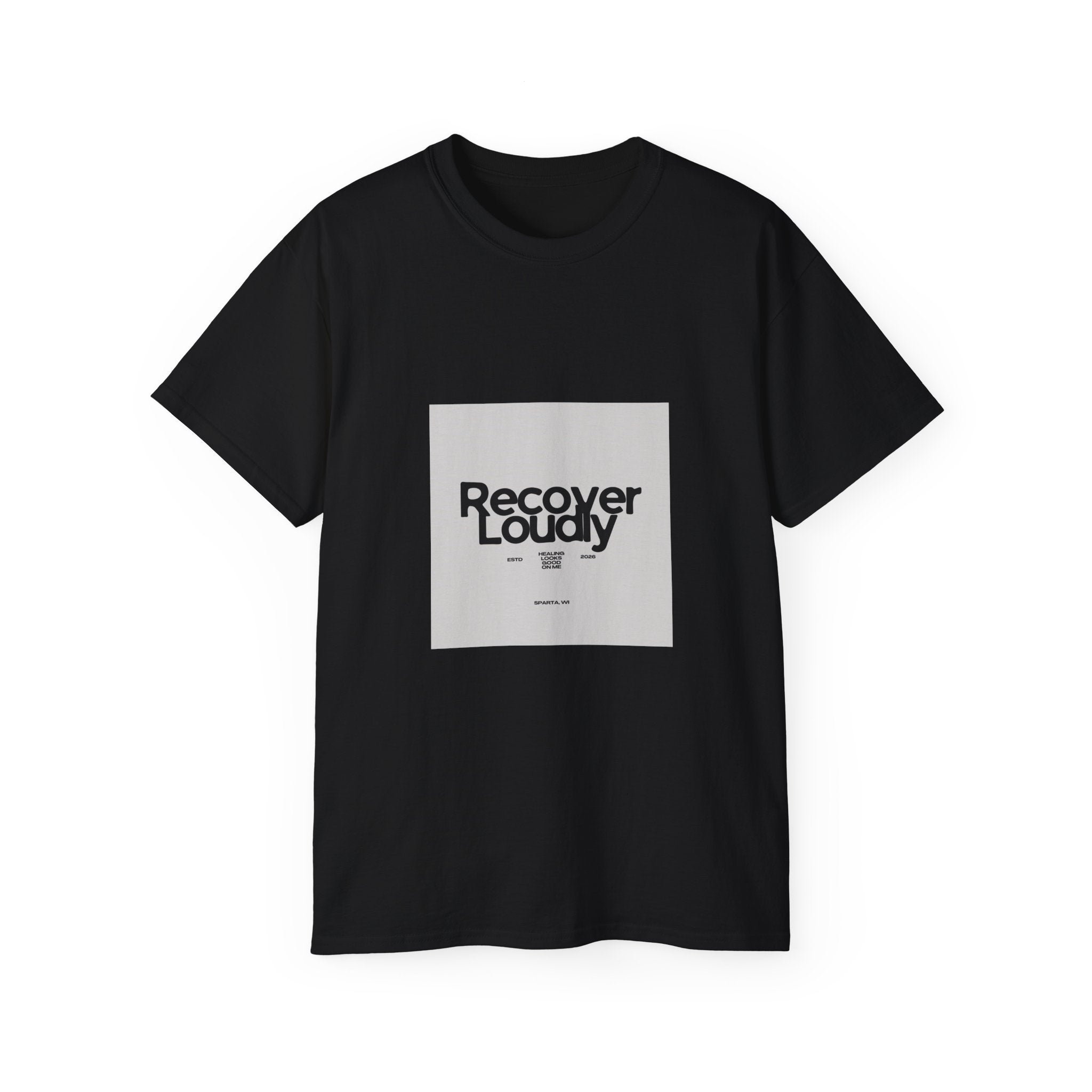 Recover Loudly Graphic Tee — “Get The Monkey Off My Back” Back Print