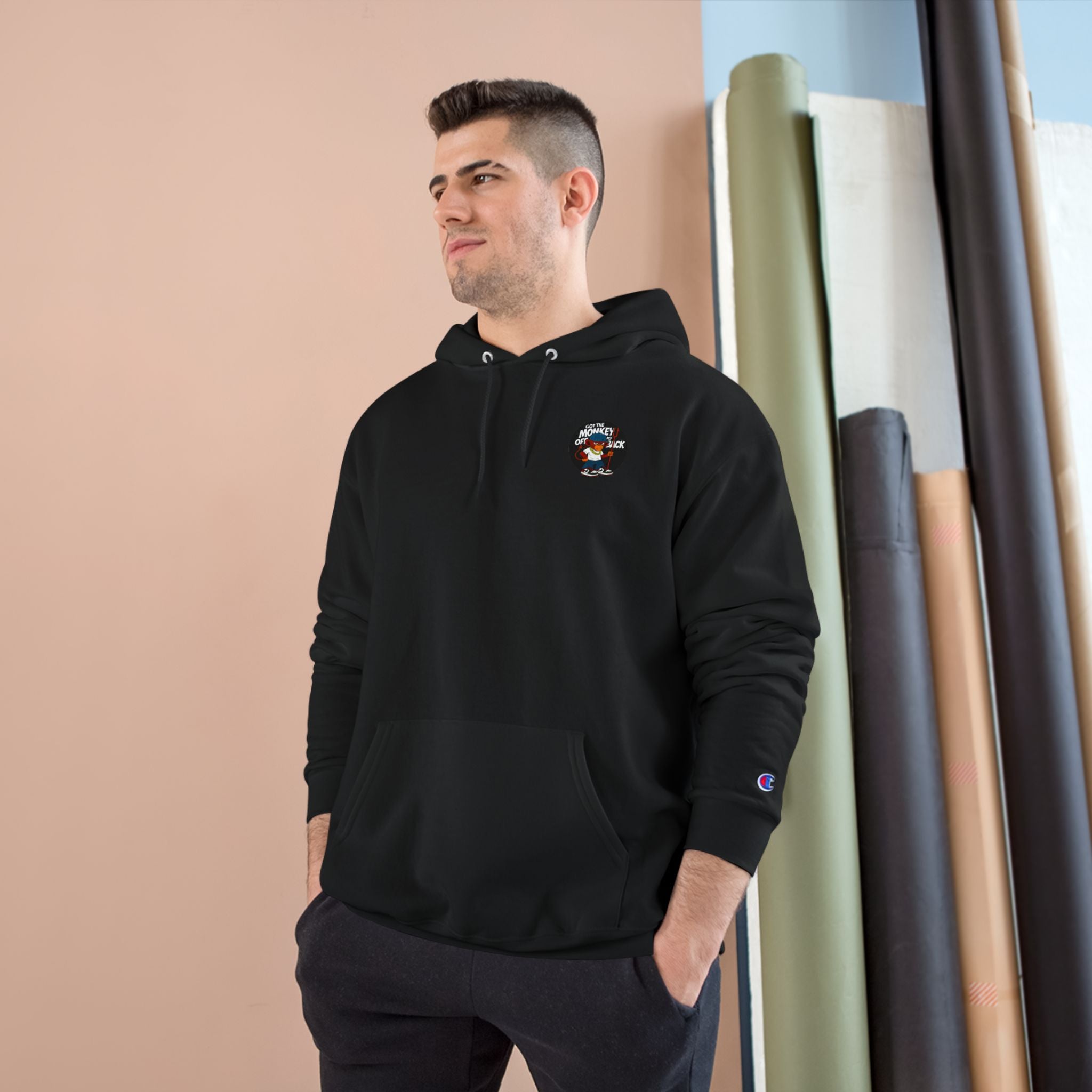 Champion Hoodie — 'Got The MONKEY Off My Back' Graphic Streetwear Hoodie