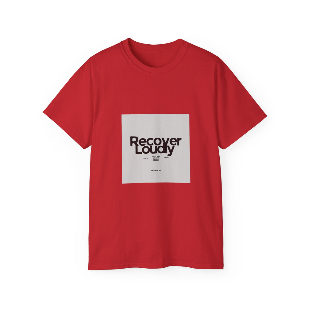 Recover Loudly Graphic Tee — “Get The Monkey Off My Back” Back Print