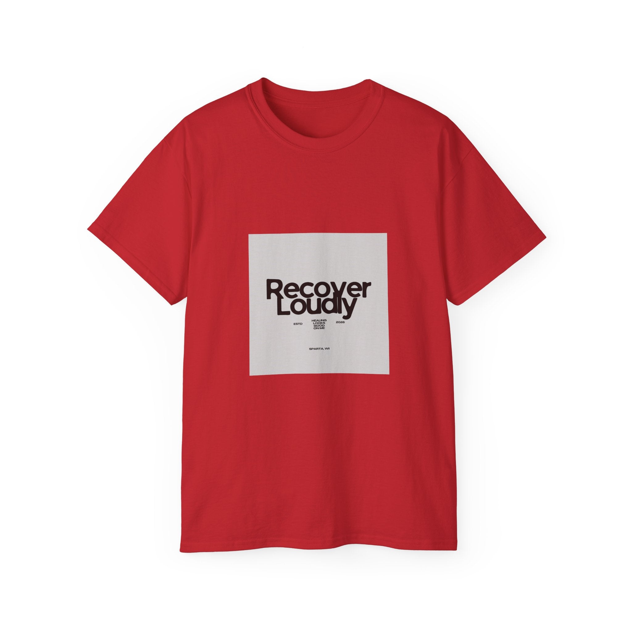 Recover Loudly Graphic Tee — “Get The Monkey Off My Back” Back Print