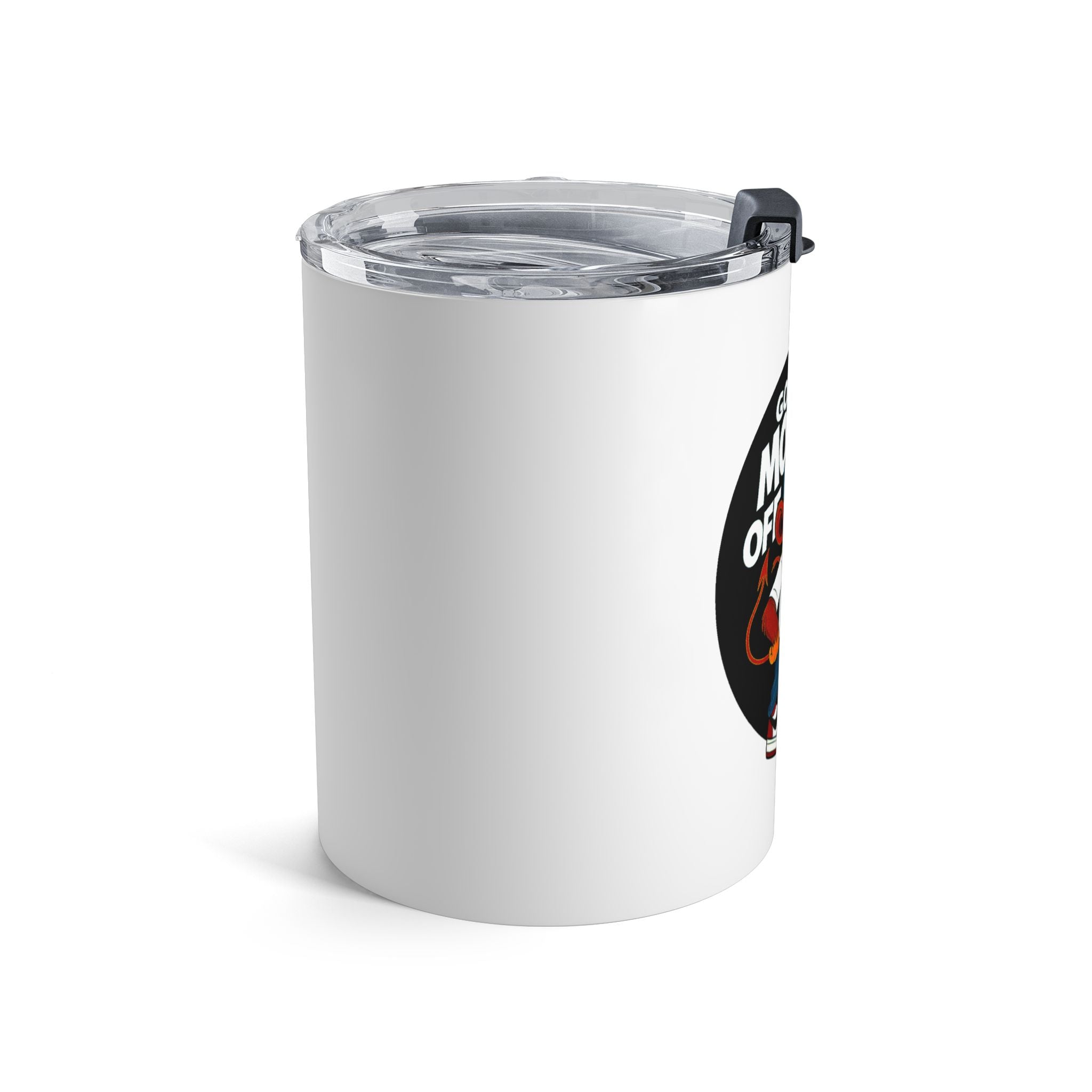 10oz Tumbler — 'Got the Monkey Off My Back' Cartoon Monkey Coffee Travel Mug