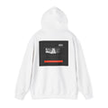 Hoodie — Noir Glitch Face Graphic Hoodie (Eyes, Barcode & 'Caution' Accent)