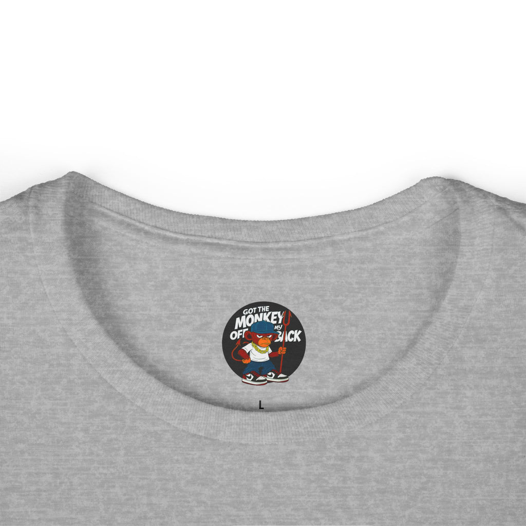 Sober As F@ck Women’s Tee — “Got the Monkey Off My Back” Recovery Shirt