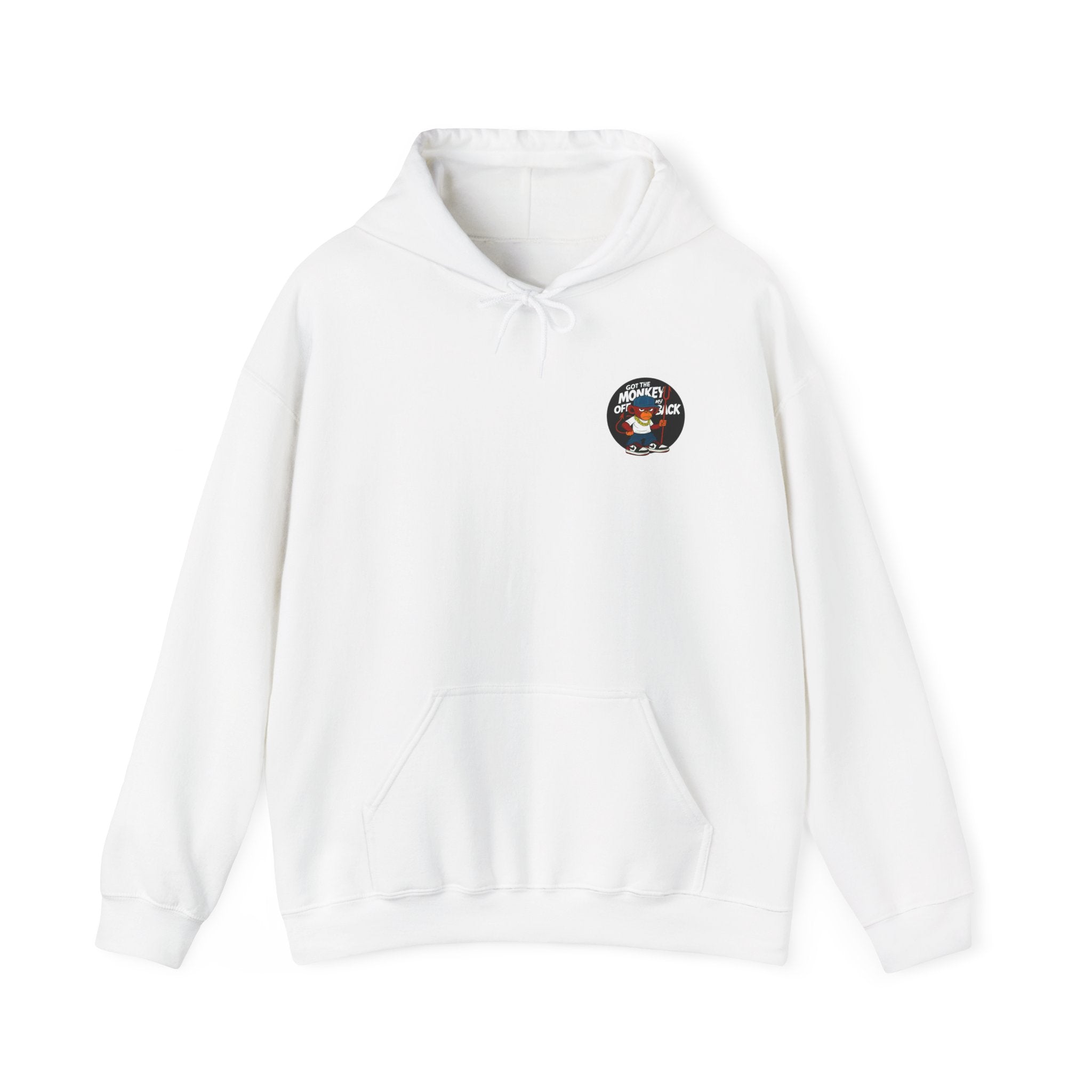 Hoodie — Noir Glitch Face Graphic Hoodie (Eyes, Barcode & 'Caution' Accent)