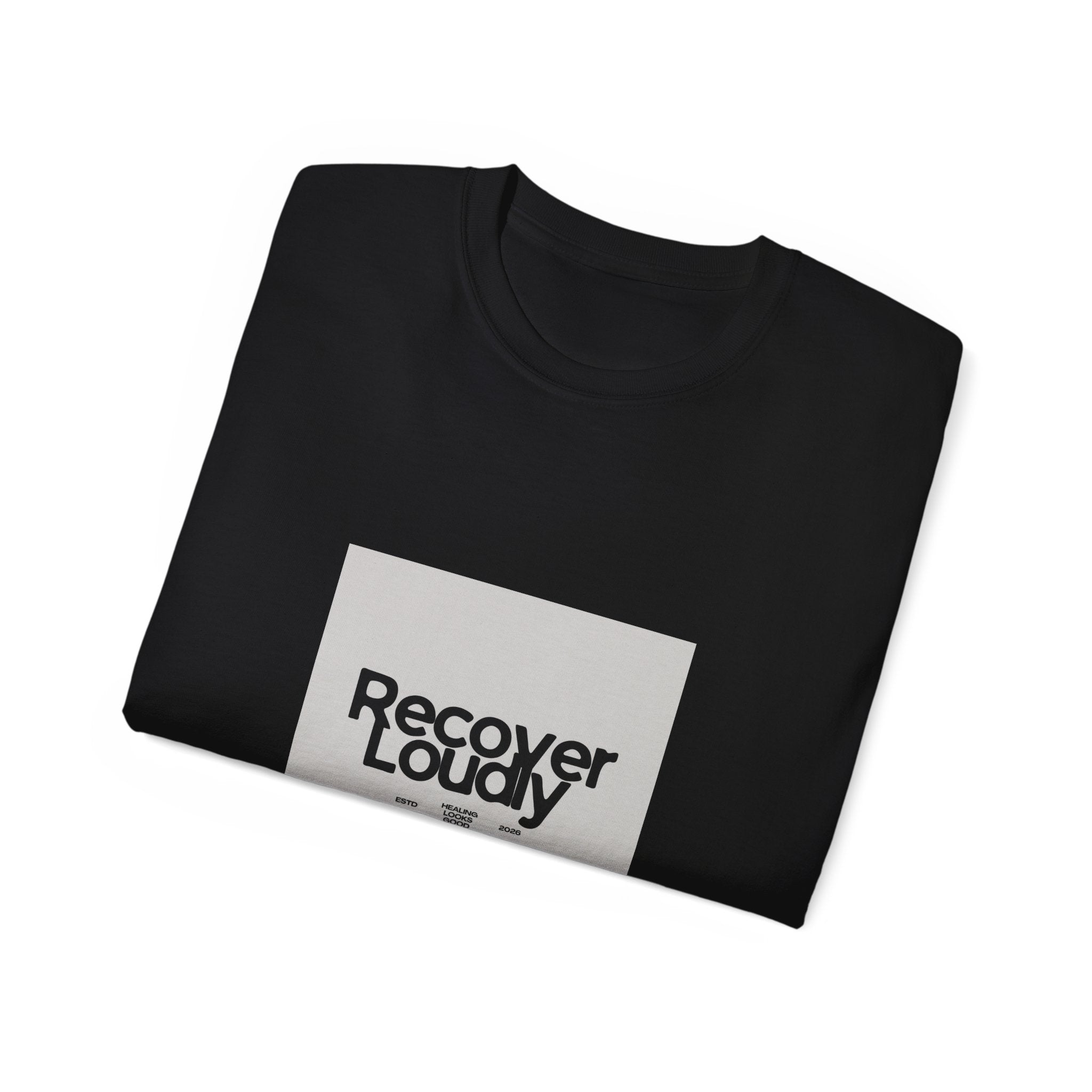 Recover Loudly Graphic Tee — “Get The Monkey Off My Back” Back Print